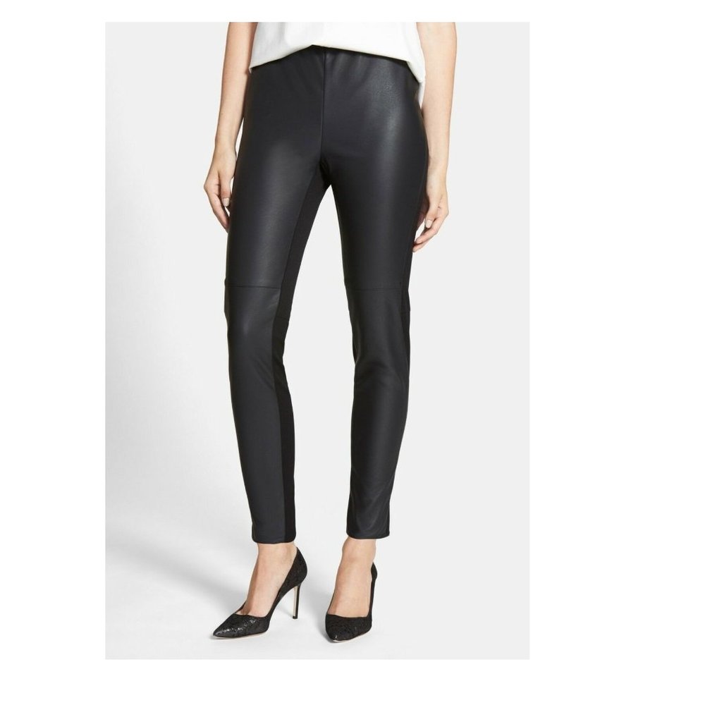 Trouve Faux leather  black moto legging pants S